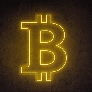 Neon LED ženklas "Bitcoin"